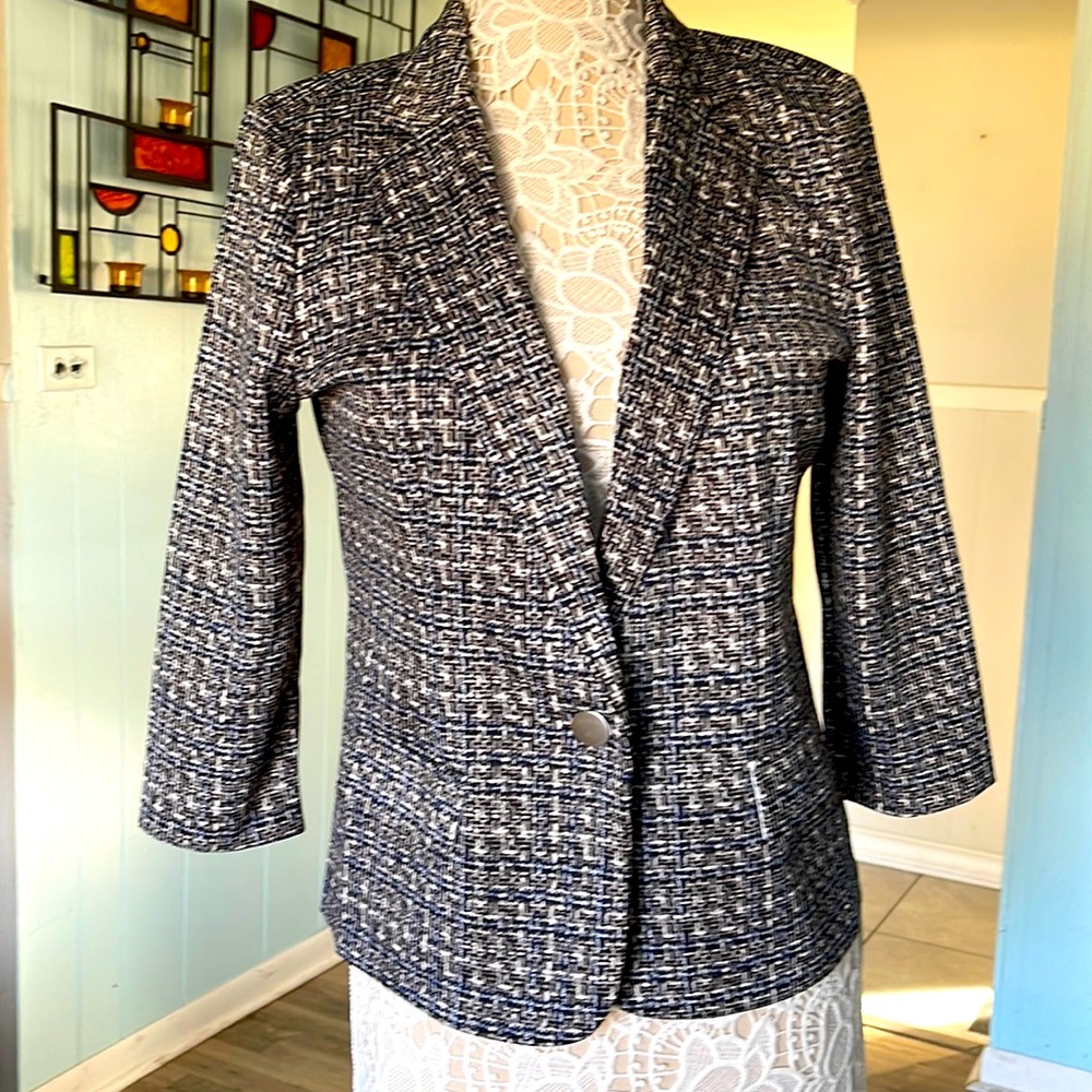 NWT NYCC stretchy tweed-like printed blazer jacker - Picture 1 of 7